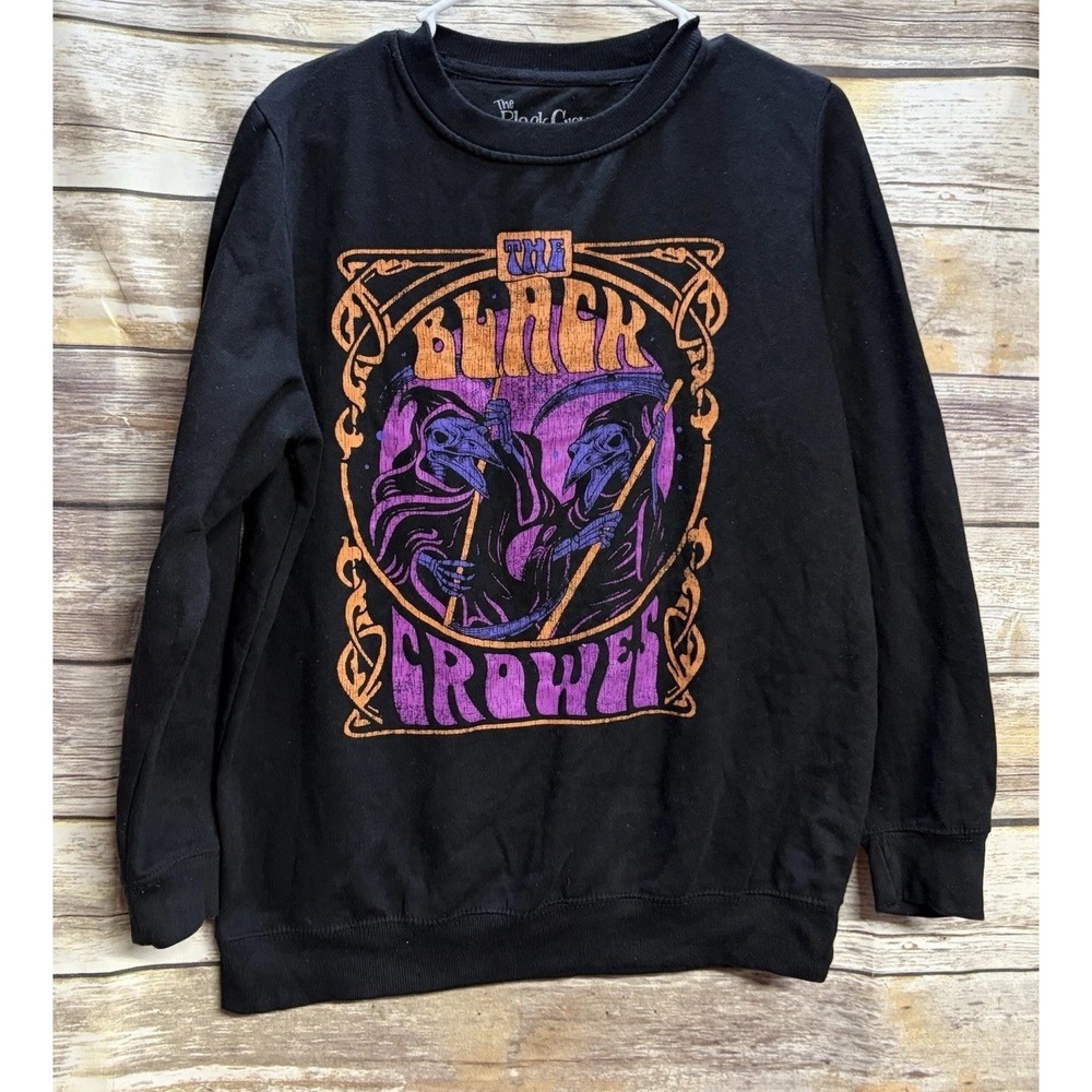 The Black Crowes Sweatshirt Women's Large Black Purple Orange Graphic Music